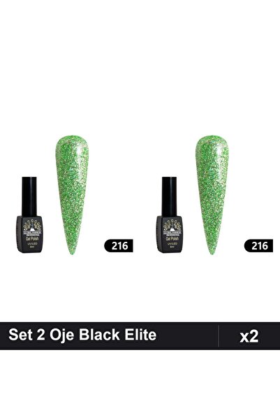 Makeup Set 2 Oje Semipermanente Black Elite 8ml, Global Fashion, Manichiură U...