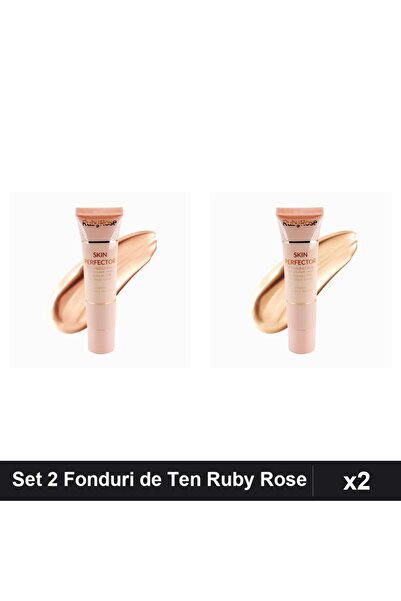 Makeup Set 2 Fonduri de Ten Skin Perfector Foundation Ruby Rose, Nuante 01 și 03
