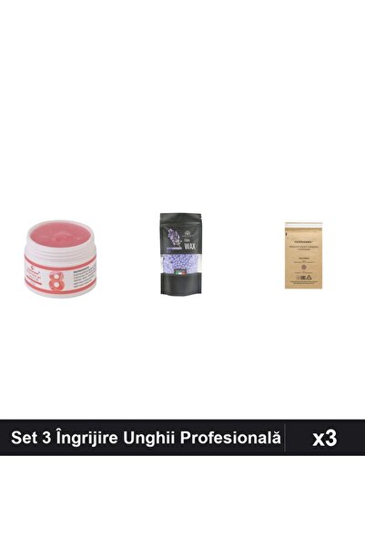 Makeup Set 3 Îngrijire Unghii: Gel Constructie UV LED FSM 15g, Ceară Epilare ...
