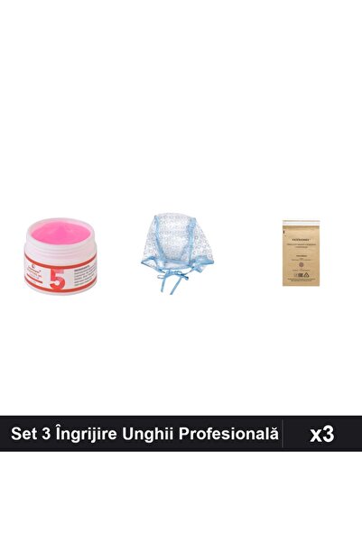 Makeup Set 3 Îngrijire Unghii - Gel Constructie UV LED FSM 15g, Casca Suvite,...