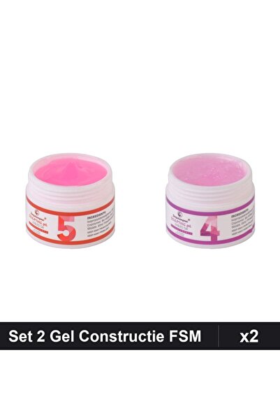 Makeup Set 2 Gel Constructie UV LED FSM 15g, Nuante 04 05, Manichiura Profesi...