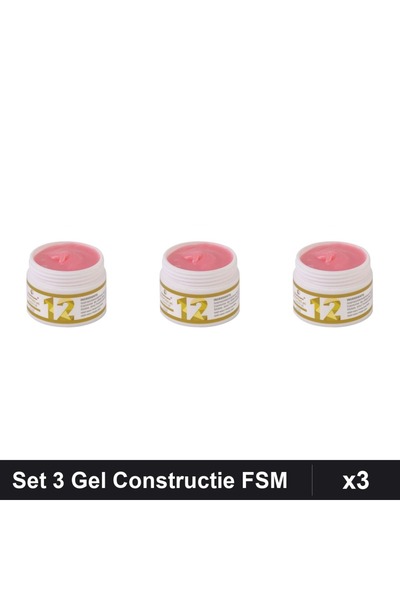 Makeup Set 3 Gel Constructie UV LED FSM 15g, Builder Gel Unghii Profesional