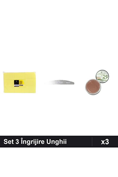Makeup Set 3 Îngrijire Unghii - Servetele 900buc, Pilă Emma 150/240, Gel UV 15g