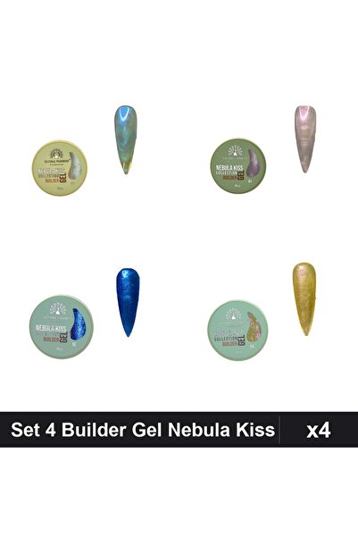 Makeup Set 4 Builder Gel Nebula Kiss 15g, Nuante 01 02 06 16, Constructie Ung...