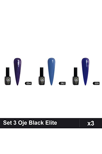 Makeup Set 3 Oje Semipermanente Black Elite 8ml, Nuante 054 282 339, Global F...