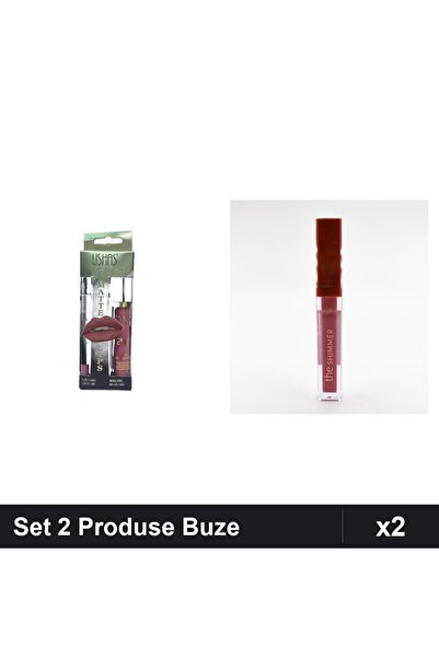 Makeup Set 2 Produse Buze Ushas Ruj Creion nr 15 + Gloss Shimmer Ruby Rose 05