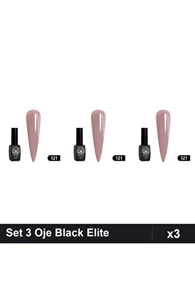 Makeup Set 3 Oje Semipermanente Black Elite Global Fashion 8ml, Manichiură UV...