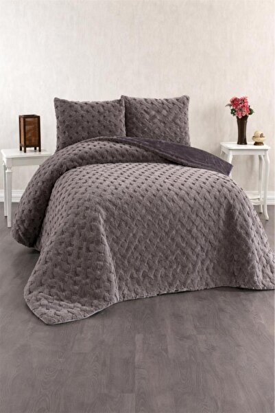 Çeyiz Diyarı Vienna Rabbit Hair Double Bedspread 220X240 Anthracite