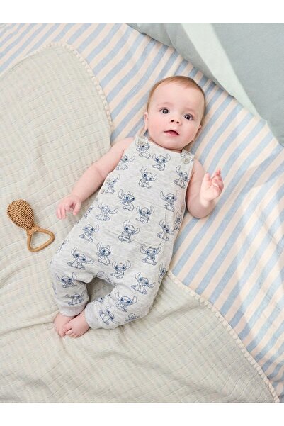 Tinymuyt Bebek Alttan Çıtçıtlı Penye Tulum/Salopet Figürlü Grimelanj