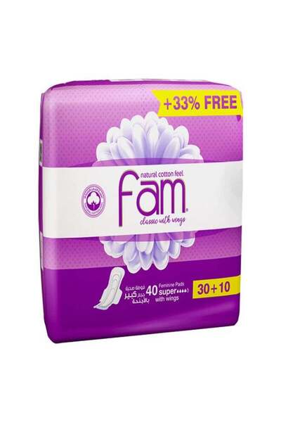 FAM Maxi Pads with Wings, 40 pieces