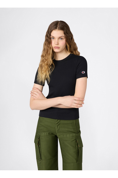 Champion 118766-KK001 SS Tee Siyah Kadın T-Shirt