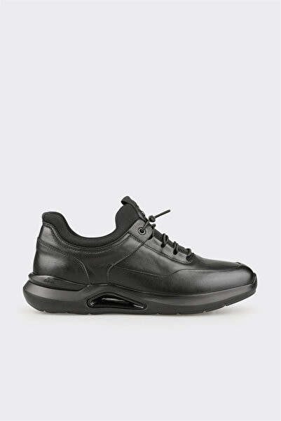 Elle Shoes Siyah Deri Erkek Spor Ayakkabı