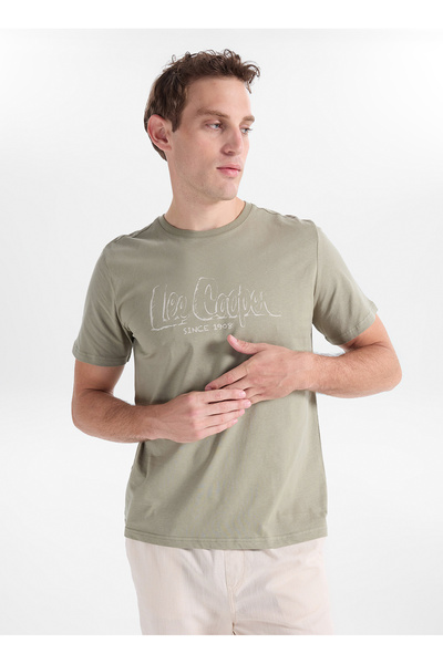 Lee Cooper Kaki muška majica sa standardnim krojem i štampanim logotipom 262 ...