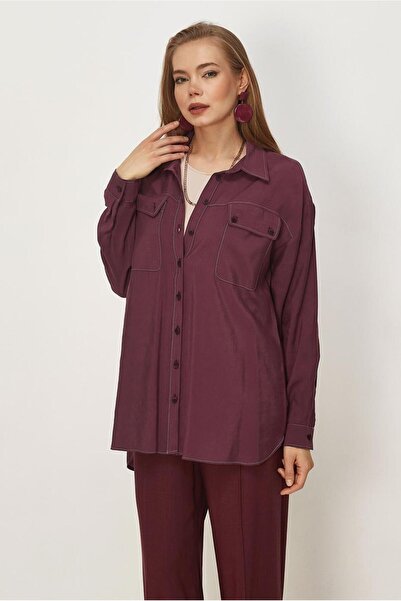 Alvina Shirt Collar Modal Tunic 46464