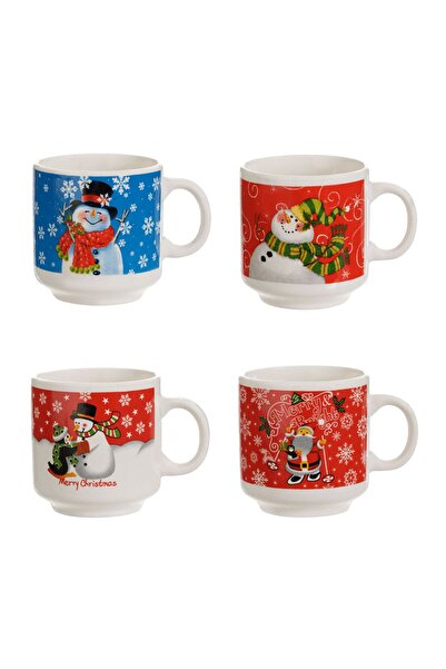 Zumzeria Set of Christmas Ceramic Mugs 160ml - 4pcs