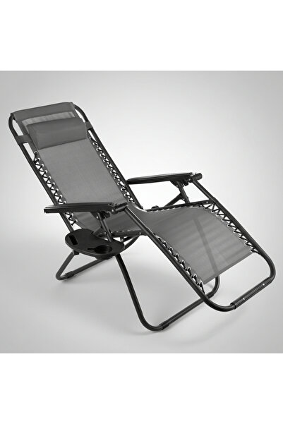 OEM Sofotel ChillWell Soft black garden folding sun lounger with cushion