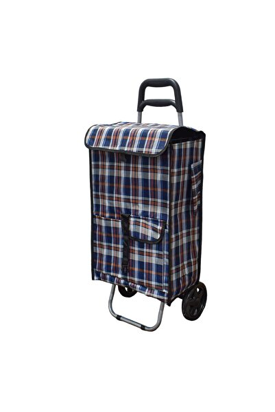 Naimeed Company Folding market trolley, Naimeed D4945, 2 wheels, 43 L, Blue/W...