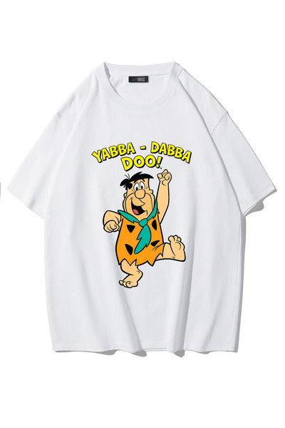 BRZ COLLECTION Tricou unisex supradimensionat Stone Age Fred Flintstone Yabba...