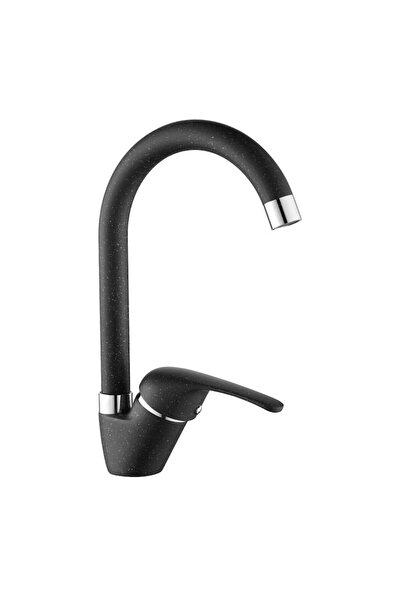 Granitan Baterie Bucatarie Rio Cucina Granit Negru, Furtun Rotativ 360°