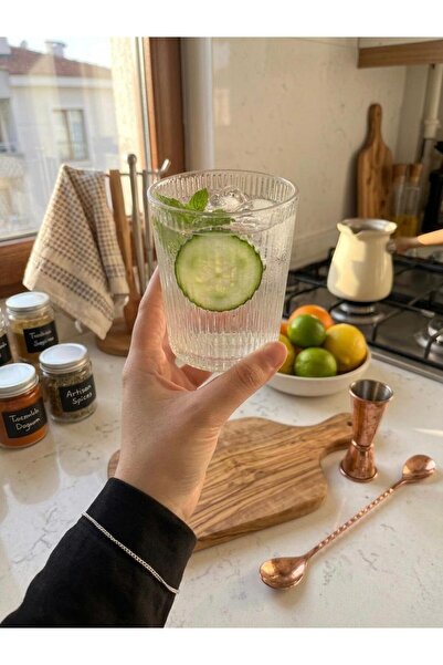 cook&kitchen Tohana Glass Cup Striped 260 ml