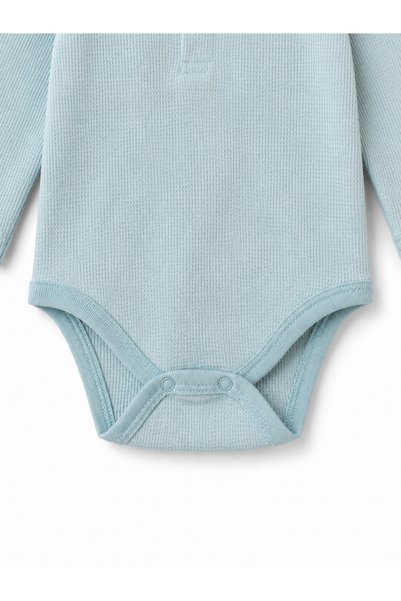 For My Baby 100% Cotton Polo Collar Long Sleeve Baby Bodysuit