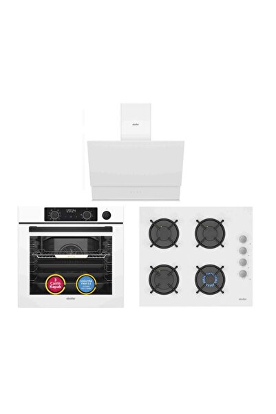 Simfer 11 Fonksiyon Beyaz 3'lü Ankastre Set (8245 Fırın + 3507 Ocak + 8704 Da...