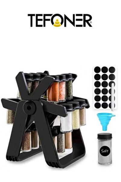 TEFONER Spice Boxes Set of 18 Glass Jars for Organizing Spices. Kitchen Organ...