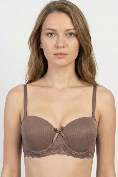 hadiora Women's Brown Lace Unpadded Bra