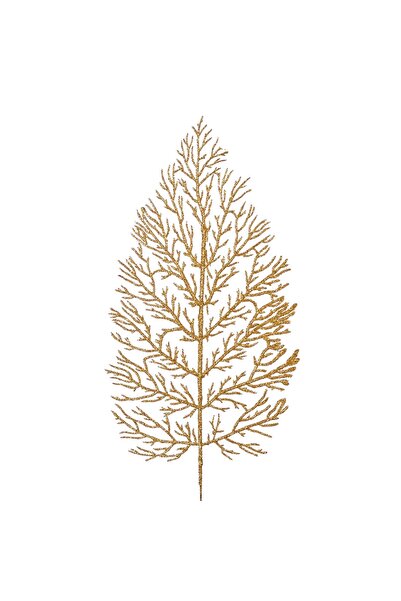Zumzeria Ramură decorativă de Crăciun, Ferigă aurie, 70cm