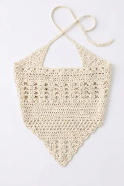 New Obsessions Plain Knit Crochet Triangle Bandana