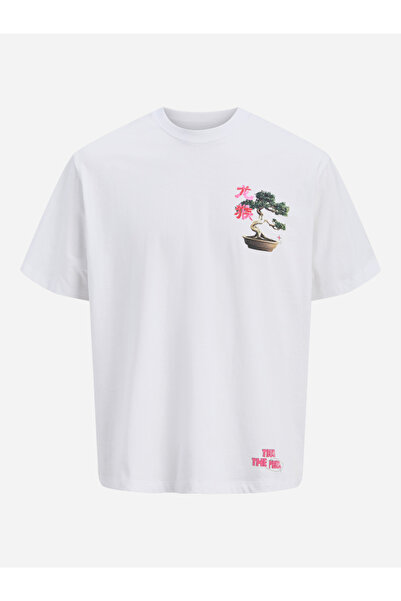 Jack & Jones Men White Dragon Graphic T-Shirt