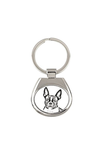 Art - Dog Boston Terrier - breloc cu un câine, breloc cu imprimeu, pandantiv ...