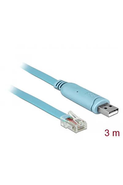 DELOCK ADAPTOR USB-A (M) 2.0->SERIAL RJ45 (RS-232) PE CABLU DE 300CM ALBASTRU