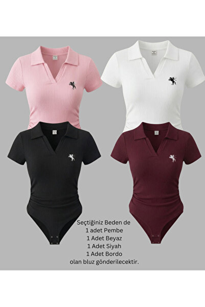 Gofeel Polo Collar Ribbed Lycra Premium Bodysuit