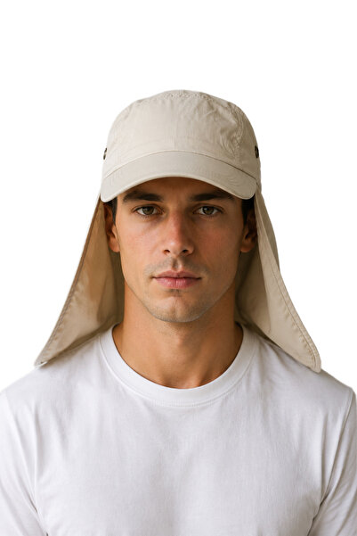 HatClub Exclusive Krem Lejyoner Şapka UV Korumalı Ense Kapamalı Yazlık Unisex