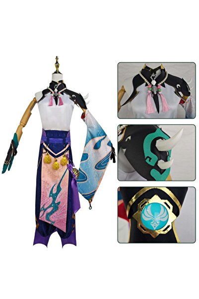 Gigglejoy Genshin Impact Xiao Cosplay Costume, Game Anime Characters Dress Fu...