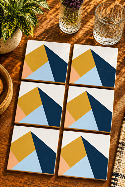 JHAAR Modern Design Set of 6 Coasters - Uv Printing Mdf - 10X10 cm