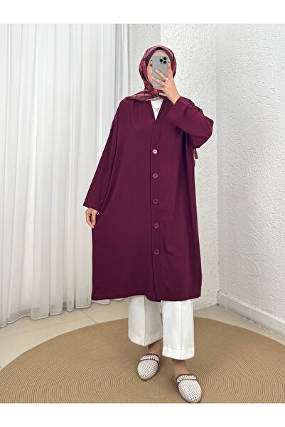Holehola Almila Buttoned Cardigan-Bn3541 Plum