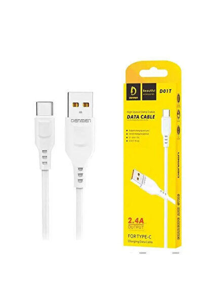 Denmen Cablu USB USB-A - USB-C 1 m Alb (29346)