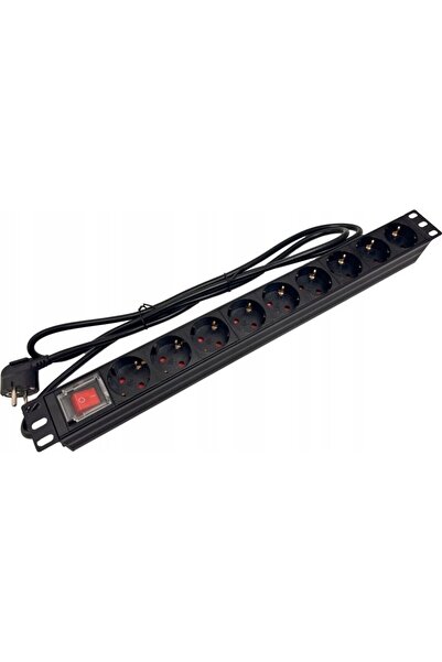 Alantec Prelungitor 19 inch 230V - 9 prize (tip F - CEE 7/3 Schuko), cu între...