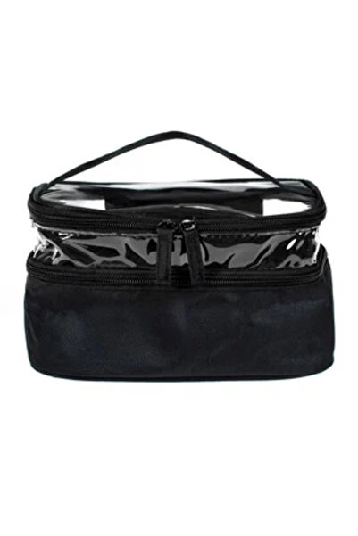 Zumzeria Black Transparent Double Pouch with Handle 22x12x13cm