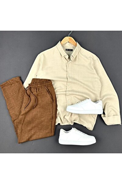 THEGENTMAN Sofia Linen Shirt Baggy Linen Trousers Set Men's