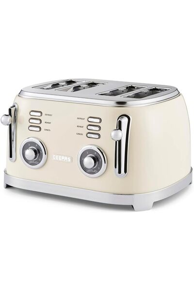 Geepas GBT36564UK-CR 4-Slice Toaster – Sleek Metal Design, 6 Browning Levels,...