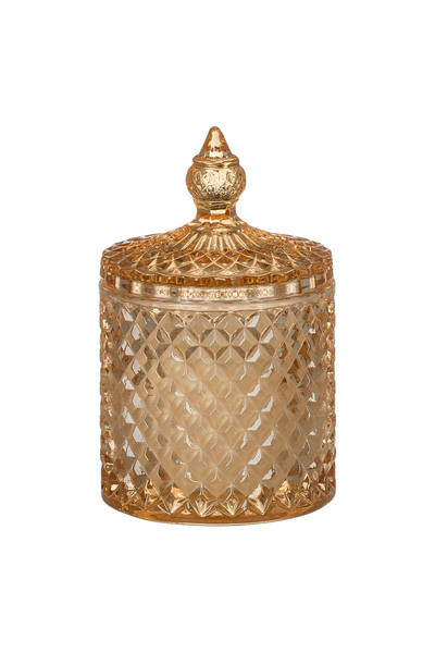 OEM Lumânare albă cu parfum de vanilie în recipient de sticlă și capac Ø8.5x14cm