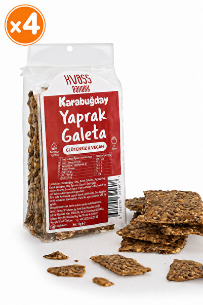 Kvass Bakery 4'lü Glütensiz Yaprak Galeta Karabuğdaylı 70g • Glütensiz • Vega...