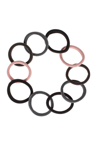 OEM Elastice de păr Frotte Negru Antracit Roz Pudră pentru Femei - 10 bucăți