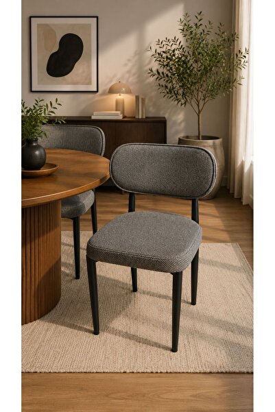 Modern Style Home Yüksek Konforlu Modern Kumaşlı Metal Gövdeli Sandalye