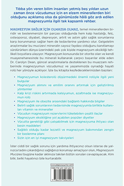 Pegasus Yayınları Magnezyum Mucizesi - Kusursuz Sağlığın Kayıp Halkasını Keşfedin | Dr. Carolyn Dean