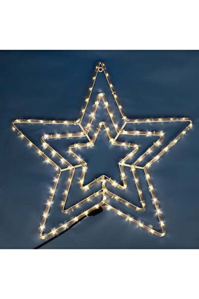 Zumzeria Triplă Stea cu Furtun Luminos LED 63x63cm - Alb Cald