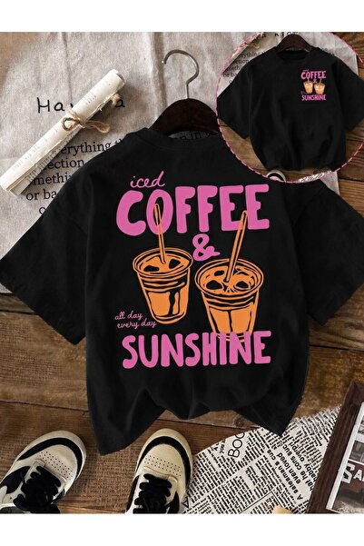 LELVANİ İced Coffe&Sunshine Printed Crewneck Unisex T-Shirt